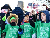 The students were out in force to Welcome everyone on this cold, chilly morning..