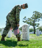 Flags-in is a time-honored tradition that is reserved for Soldiers of the 3d U.S. Infantry Regiment (The Old Guard). The Soldiers conduct this mission annually at Arlington National Cemetery prior to Memorial Day to honor our nation's fallen military heroes.