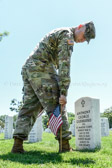 Within four hours, more than a thousand Old Guard Soldiers will place an American flag one foot in front of, and centered, at more than 280,000 headstones to honor every individual buried at Arlington National Cemetery. Old Guard Soldiers will also place an American flag at the foot of each Columbarium to account for the more than 400,000 interred.