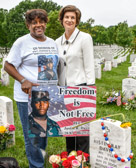 Gold Star Mom Paula Davis, the proud Army Mom of PFC Justin Ray Davis 1st PLT A Co 1-32 Infantry ~ KIA 6/25/06 Korengal Valley, Afghanistan with  Arlington Cemetery Superintendent Katharine Kelley
