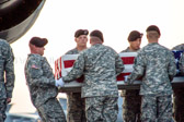 Carry team carries transfer case of  Spc. James Wertish to the mortuary transfer vehicle