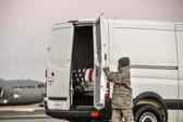 Transfer vehicle guide slowly closes the doors to transfer vehicle