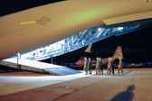 Marine Carry team boards aircraft<br />Dignified transfer officer, senior ranking officer and chaplain board aircraft Chaplain offers prayer for the fallen onboard the aircraft<br />Dignified transfer officer and senior ranking officer depart aircraft