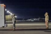 Dignified transfer officer orders “Present, Arms” (slow movement salute)