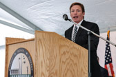 Mr. Kenneth Fisher explaining how this Fisher House for Families of the Fallen and Meditation Pavilion will Provide Temporary Lodging for Families during the Dignified Transfer of their Loved Ones' Remains