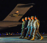 Dignified Transfer Host: Col. Mark Camerer, U.S. Air Force, Commander, 436th Airlift Wing, Dover AFB. Senior Ranking Officers: Denis McDonough, Deputy National Security Advisor, Adm. James A. Winnefeld Jr., U.S. Navy, Vice Chairman of the Joint Chiefs of Staff, Brig. Gen. Courtney P. Carr, U.S. Army, Special Assistant to the Director, Army National Guard, Chaplin (Col.) Wesley Smith, U.S. Army.