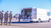 All returning service members are considered as "believed to be" until they can<br />be confirmed through finger prints, dental records and/or DNA. After a service member has been identified and prepared for return to their families, they are placed in a casket and transported to their final resting place. This process is a Solemn event; not a ceremony.