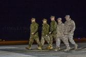 Left to right: Senior Ranking Officer: Brig. Gen James W. Lukeman, Commanding General, 2d Marine Division, U.S. Marine Corps.  Distinguished Visitors: Master Chief Petty Officer Russell W. Folley, Command Master Chief, 2d Marine Division, U.S. Navy.  Capt. Brent Adams, of the  1/9 Remain Behind Element Officer in Charge.  Dignified Transfer Host: Col. Thomas A. Reppart, Commander, 436th Mission Support Group, Dover Air Force Base, DE, U.S. Air Force. Chaplain: Chaplain (Maj.) Matthew Boarts, Air Force Mortuary Affairs Operations, Dover Air Force Base, DE. U.S. Air Force.