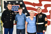 Captain Solivan,  John Heise,  Jeri Heise and Gunnery Sgt. David Nunez who escorted remains of 2nd Lt George S. Bussa to BWI airport.