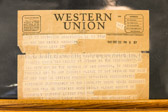 This telegram was received on December 23, 1943.  Dominic's sister read this message to their Mother:<br />Deeply Regret To Inform You That Your Son Private Emil F. Ragucci USMCR Was Killed In Action In The Performance Of His Duty And In The Service Of His Country.  To Prevent Possible Aid To Our Enemies Please Do Not Divulge The Name Of His Ship Or Station Present Situation Necessitates Internment Temporarily In The Locality Were Death Occurred And You Will Be Notified Accordingly Please Accept My Heartfelt Sympathy Letter Follows=<br />T Holcomb Lieut General USMC The Commandant US