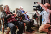 Associated Press did an interview with Dominic Ragucci while brother Victor looks on.