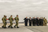 Official Party: President Donald Trump, United States Secretary of State Mike Pompeo, Acting United States Secretary of Defense Patrick M. Shanahan, Secretary of the Army Dr. Mark T. Esper, Defense Intelligence Agency Lt. General Robert P. Ashley, Jr., Commander, Air Force Mortuary Affairs Operations Col. Dawn C. Lancaster.