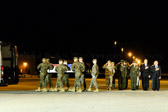 All returning service members are considered as "believed to be" until they can<br />be confirmed through finger prints, dental records and/or DNA. After a service member has been identified and prepared for return to their families, they are placed in a casket and transported to their final resting place. This process is a Solemn event; not a ceremony.