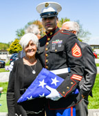 Jean Roman with Michael’s Marine escort Staff Sgt. Emmanuel Diazfor