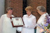 Chapel of the Four Chaplains award is presented to National Gold Star Mother President Judith Young whose son Jeff was killed in the Beirut terrorist bombing October 23, 1983.