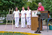 Bill Trueheart, Chairman New Hampshire and Vermont Gold Star Mothers introducing some of the Gold Star Mothers.