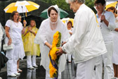 Gold Star Mother President Molly Morel and PNP Terry Davis place wreath at The Wall.