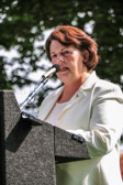 Gold Star Mother President Molly Morel address the audience.  Her son Captain Brent L. Morel of 1st Recon Bn. Marines died in combat actions April 7, 2004, during the first offensive in Fallujah as part of Operation Iraqi Freedom.