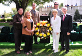 Karen and Morrill Worcester, owners of Worcester Wreath Company of Harrington, Maine, started Wreaths Across America Day in 1992 came to Arlington National Cemetery today to pay tribute to the American Gold Star Mother's.