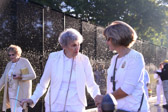 On a bright sunny morning 'The Wall' just having been washed it was now time for the Gold Star Mother's wreath laying ceremony.