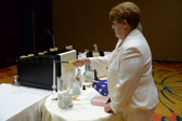 Molly Morel lighting the candles.