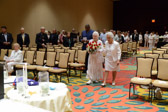 Bette Freeman and Terry Davis presenting the floral tribute to our Fallen heroes.