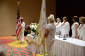 Lorna Harris and Mona Gunn, National Flag and Banner guards.
