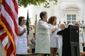 Gold Star Mother Candy Martin, Second Vice President leads the Pledge of Allegiance.
