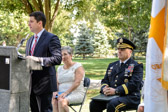 Matthew Stiner, Associate Director, The White House Office of Public Engagement reads the Presidential proclamation for Gold Star Mothers Sunday.