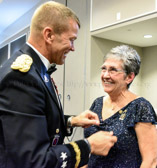 LTG Jeffrey S. Buchanan, Commanding General 5th United States Army, Fort Sam Houston, San Antonio, Texas has just pinned Candy Martin, PNP