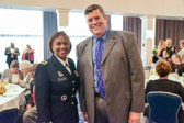 Lieutenant General Gwen Bingham, Assistant Chief of Staff for Installation Management and Andrew Chernak, sculpture of the American Gold Star Mothers Monument to be placed in Arlington National Cemetery.