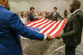 The sons of Becky Christmas and Mona Gunn did our Flag folding cermony.
