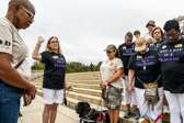Elaine Brattain, National Chaplain says a prayer for the start of our Walk-A-Thon