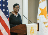 Gold Star Mothers National President Mona Gunn addresses guest at Saturday evenings banquet at 'Spates Community Club', Joint Base Myer-Henderson Hall
