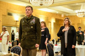 General James C. McConville Chief of Staff of the Army stands at attention while all Pledge Alliance to Our Flag