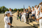 American Gold Star Mothers National President Jo Ann Maitland lead the Moms, Gold Star Dads, Gold Star Family members, supporters and friends on a 2.2 mile walk-a-thon to bring awareness to military suicide.