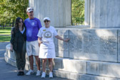 American Gold Star Mothers National President Jo Ann Maitland points out the name of George Vaughn Seibold who is “still missing” from World War I and is the Son of the founder of the American Gold Star Mothers Grace Darling Seibold.