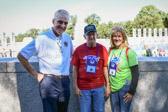 Syracus New York Honor Flight guest Michael Giannico, Korean War Vet with his daughter Anna and VA Secretary Denis R. McDonough