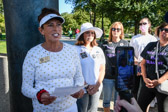 Gold Star Mother Joyce Paulse, Flag Guard speaks as we arrive at the World War II Memorial