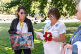 Gold Star Mom Robin Abbott, Treasurer speaking at the ‘In Memory’ plaque.