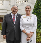 Gold Star Mother Pam Stemple, 1st Vice President with Secretary of the Navy Carlos Del Toro