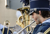 Member of the Eastern Regional H. S. Marching Band playing Our National Anthem
