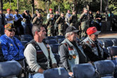 Shawn Gallagher, Beirut bombing survivor and others look on during ceremonies.