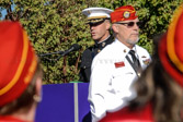 Lt. Col. Glenn Guenther, USMC I-I 3rd Battalion, 14th Marines giving his remarks to audience.
