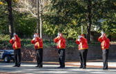 Smedley Butler Detachment Firing Team provided the 21 gun salute.