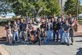 USMC Leathernecks MC pose along with some of the honored guest and dignitaries after conclusion of ceremonies.