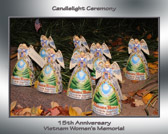 These Angels represent the Eight women’s names on ‘The Wall’. ‘Welcome Home’ We will be together in paradise some day. Eleanor G. Alexander, Pamela D. Donovon, Carol A. E. Drazba, Annie Ruth Graham, Elizabeth A. Jones, Mary T. Klinker, Sharon Ann Lane, Hedwig D. Orlowski.