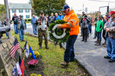 Steve Quigley laid the wreath at the monument