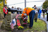 A wreath was laid in the traditional VNV M/C colors, "Red is for the Bloodshed, Black is for the Mourning" and some White was added for those still living.