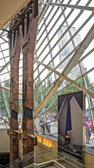 Burned and battered - but unbowed – two of the Trident-70-foot-tall, 90-ton columns that once supported the 110 story south tower.